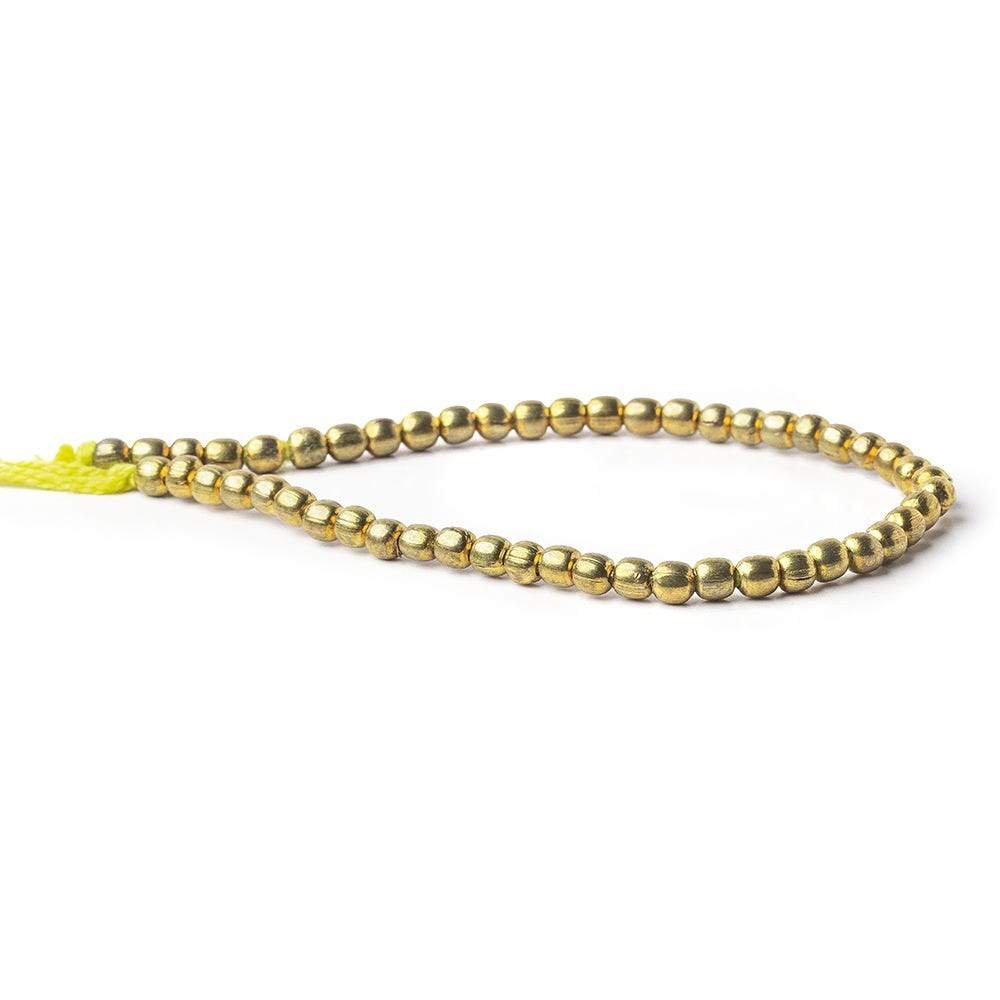 4mm Brass Plain Round Beads 48 beads 8 inch - Beadsofcambay.com