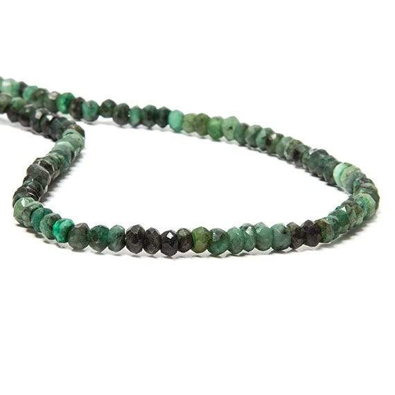 4mm Brazilian Emerald faceted rondelle Beads 13 inch 110 pieces - Beadsofcambay.com