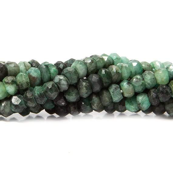 4mm Brazilian Emerald faceted rondelle Beads 13 inch 110 pieces - Beadsofcambay.com