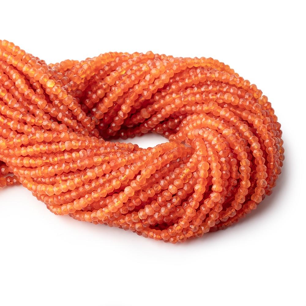 4mm Carnelian Faceted Rondelle Beads 13.25 inches 115 pieces - Beadsofcambay.com