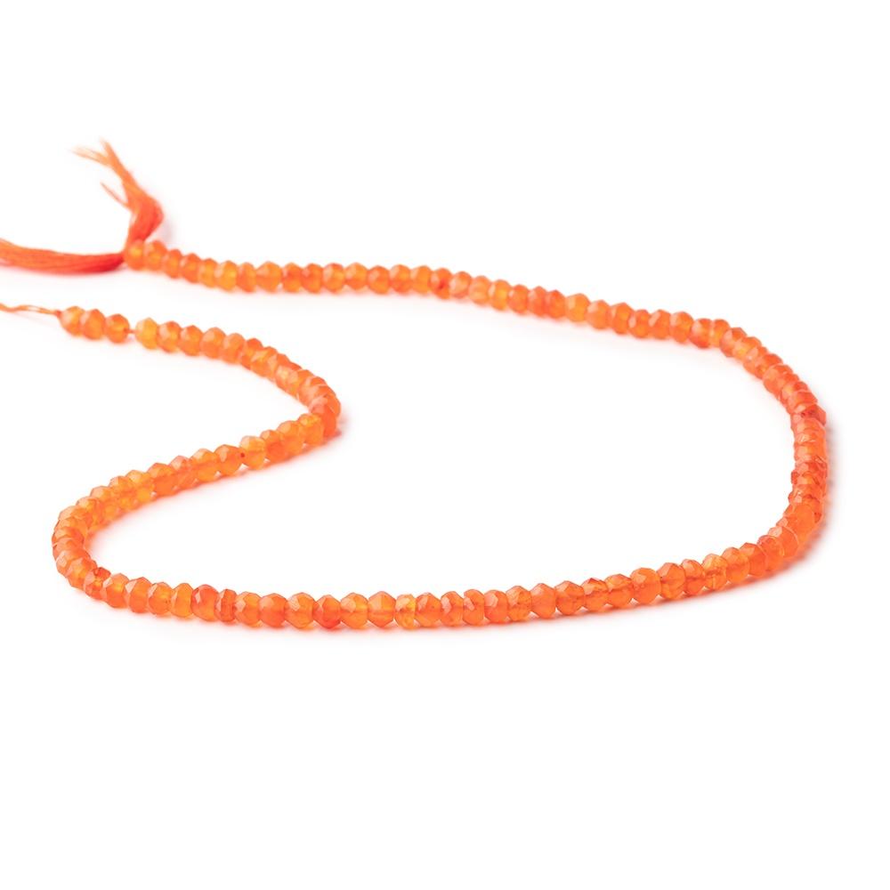 4mm Carnelian Faceted Rondelle Beads 13.25 inches 115 pieces - Beadsofcambay.com