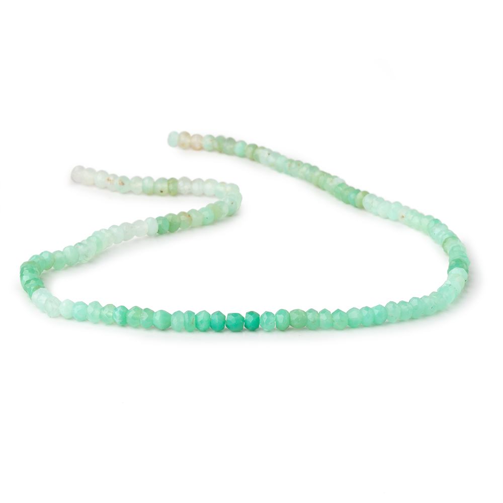 4mm Chrysoprase Faceted Rondelles 13.75 inch 122 pieces - Beadsofcambay.com
