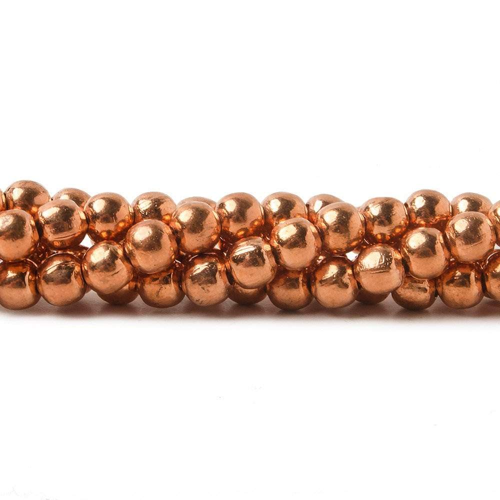 4mm Copper Plain Round 8 inch 51 pcs - Beadsofcambay.com