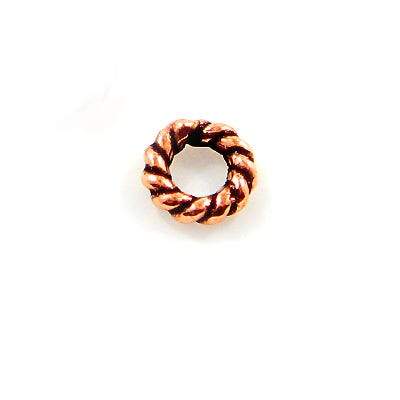 4mm Copper Twisted Jumpring 50 pcs - Beadsofcambay.com