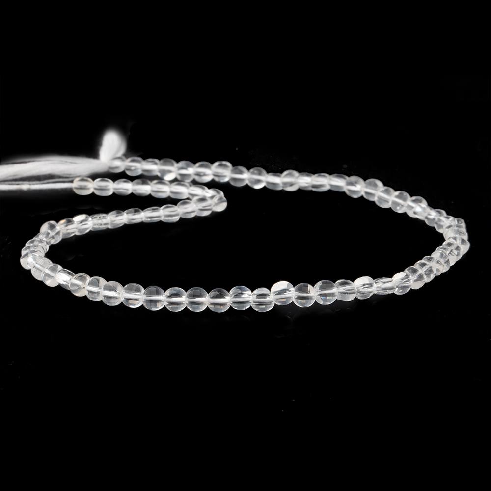 4mm Crystal Quartz checkerboard calibrated faceted coins 12.5 inch 78 beads AAA - Beadsofcambay.com