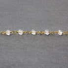 4mm Crystal Quartz rondelle Gold plated Chain sold by the foot 34 pieces - Beadsofcambay.com