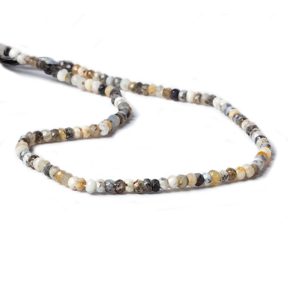 4mm Dendritic Opal faceted rondelle beads 13 inch 120 pieces - Beadsofcambay.com