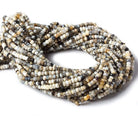 4mm Dendritic Opal faceted rondelle beads 13 inch 120 pieces - Beadsofcambay.com
