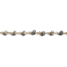 4mm Dendritic Opal faceted rondelle Gold Chain by the foot 34 pieces - Beadsofcambay.com