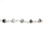 4mm Dendritic Opal faceted rondelle Silver plated Chain by the foot 32 beads - Beadsofcambay.com