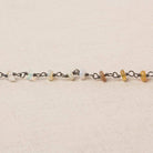 4mm Ethiopian Opal plain rondelle Black over .925 Silver Chain by the foot 45 beads - Beadsofcambay.com