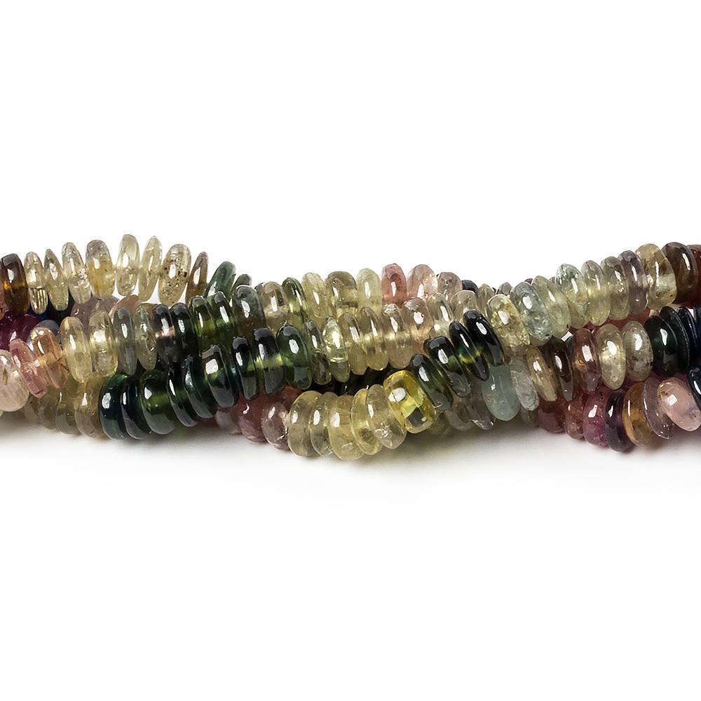 4mm Fancy Sapphire and Ruby Plain Rondelle Beads 16 inch 288 pieces - Beadsofcambay.com