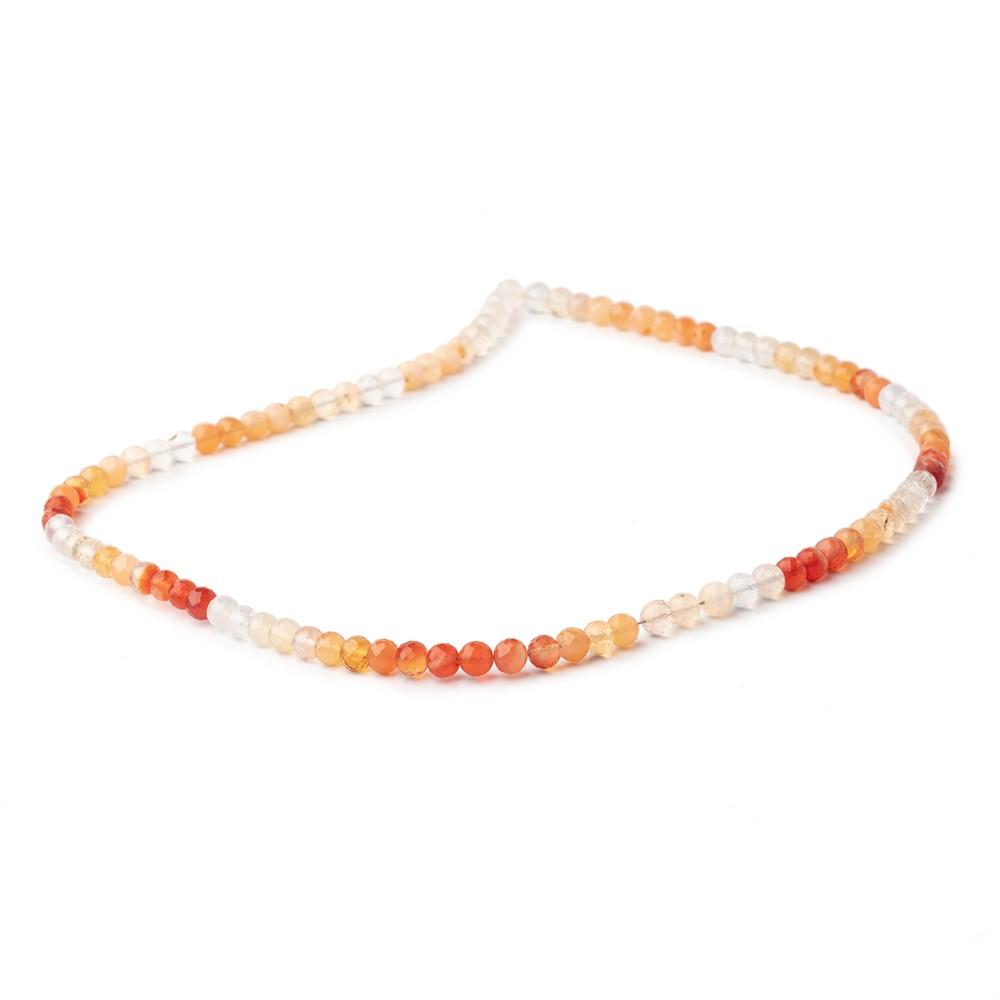 4mm Fire Opal Faceted Round Beads 15.75 inch 100 pieces AA - Beadsofcambay.com