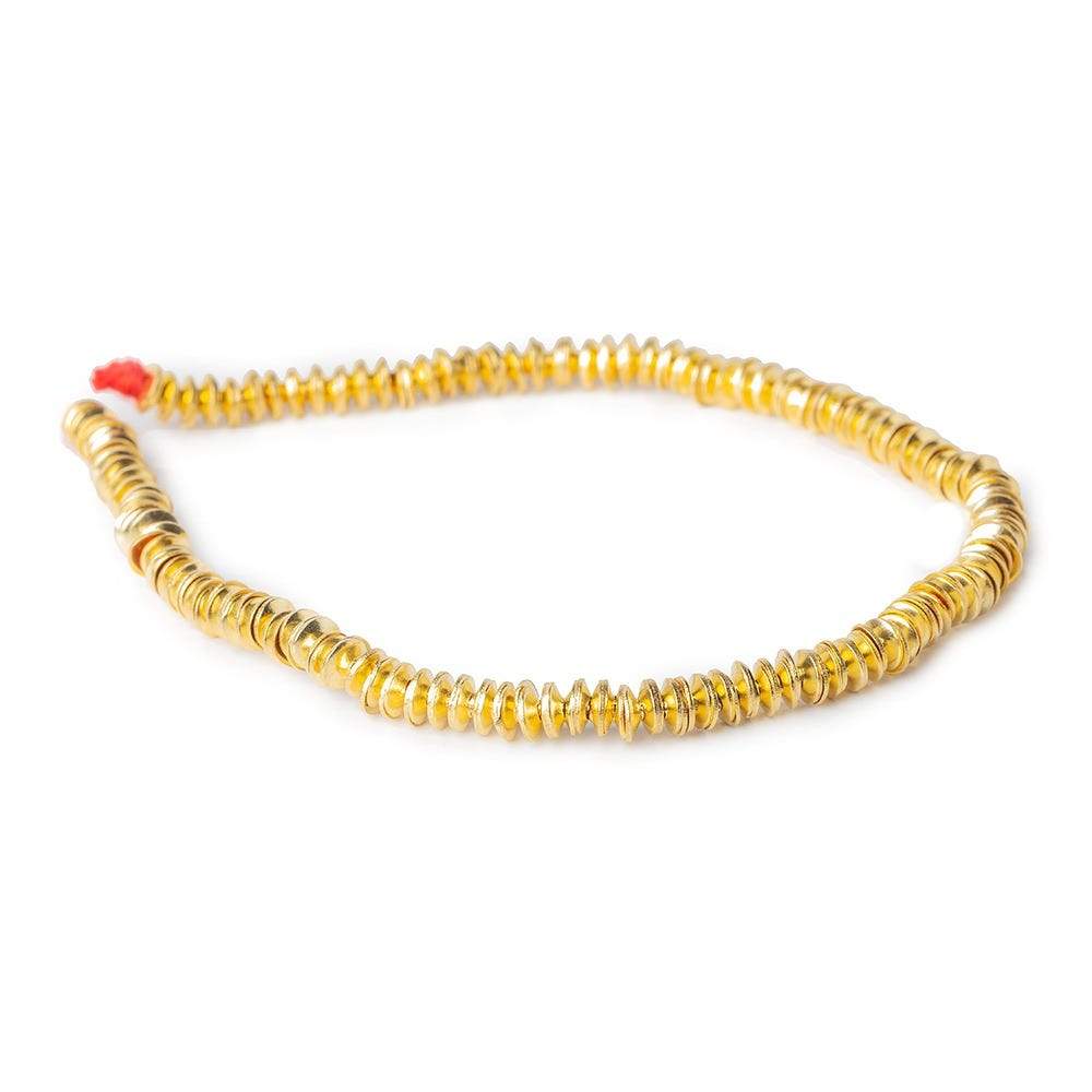 4mm Gold plated Copper plain Bead Cap 8 inch 228 pieces - Beadsofcambay.com