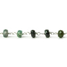 4mm Green and Pink Tourmaline rondelle Sterling Silver Chain by the foot - Beadsofcambay.com