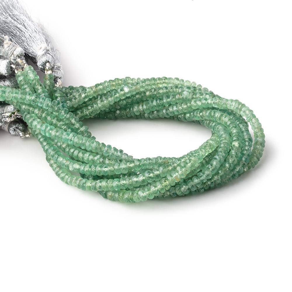 4mm Green Kyanite Faceted Rondelle Beads 8 inch 99 pieces - Beadsofcambay.com