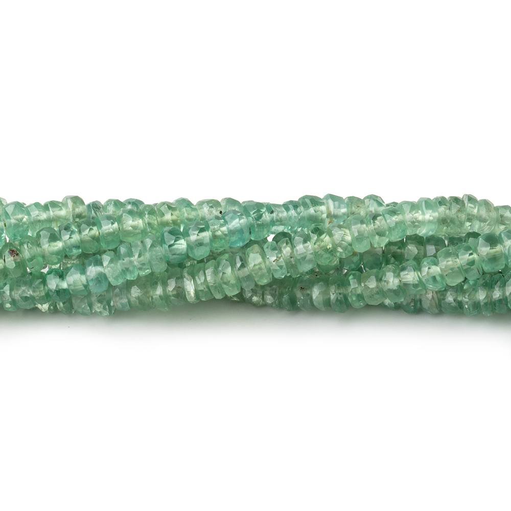 4mm Green Kyanite Faceted Rondelle Beads 8 inch 99 pieces - Beadsofcambay.com