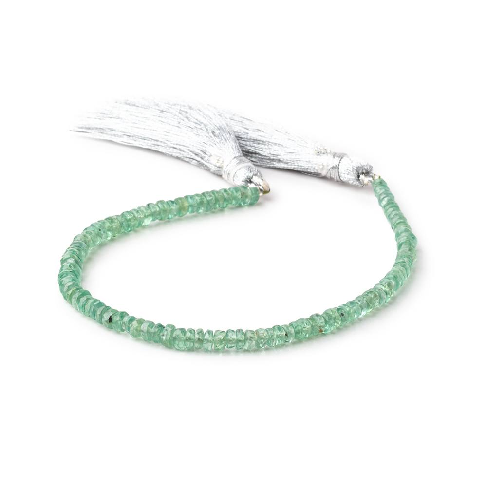 4mm Green Kyanite Faceted Rondelle Beads 8 inch 99 pieces - Beadsofcambay.com