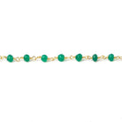 4mm Green Onyx faceted rondelle Gold plated Chain by the foot 33 beads - Beadsofcambay.com