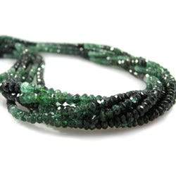 4mm Green Variegated Tourmaline Faceted Rondelles 13.5 inches 154pcs/string - Beadsofcambay.com