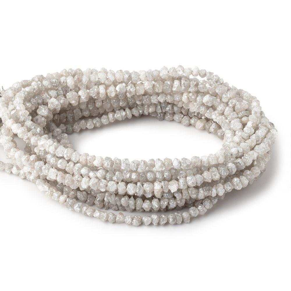 4mm Grey Diamond Crystal Nugget Beads 16 inch 142 pieces - Beadsofcambay.com