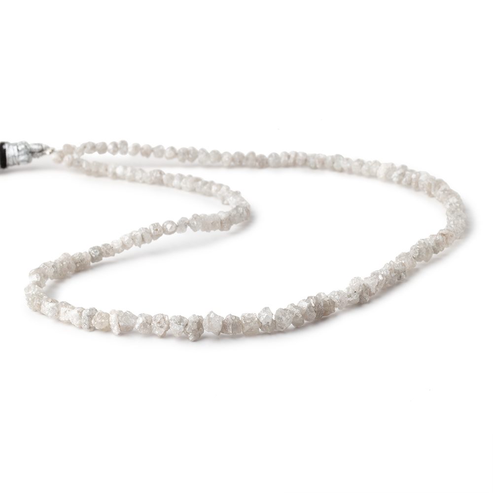 4mm Grey Diamond Crystal Nugget Beads 16 inch 142 pieces - Beadsofcambay.com