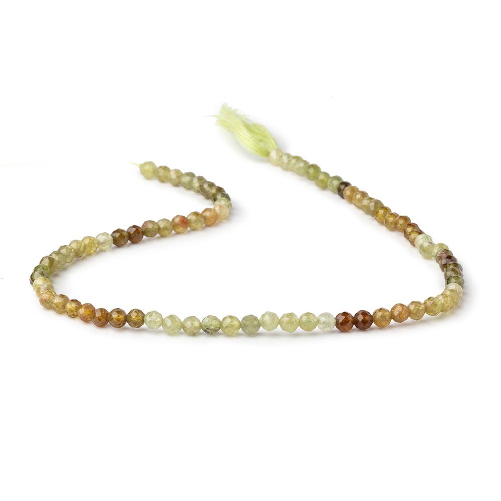 4mm Grossular Garnet Micro Faceted Round Beads 12 inch 78 pieces - Beadsofcambay.com