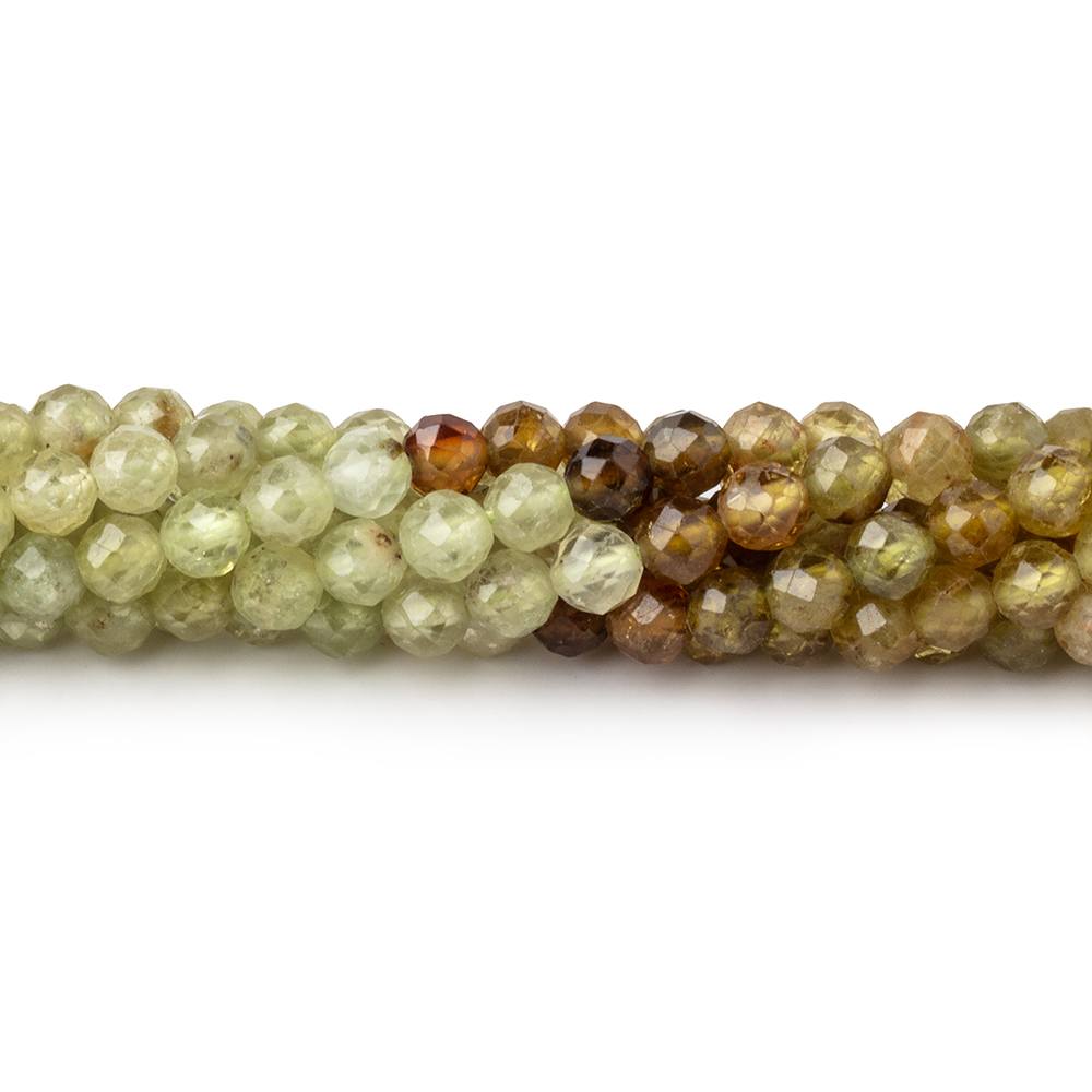 4mm Grossular Garnet Micro Faceted Round Beads 12 inch 78 pieces - Beadsofcambay.com