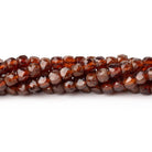 4mm Hessonite Garnet Micro Faceted Cube Beads 12 inch 75 pieces - Beadsofcambay.com