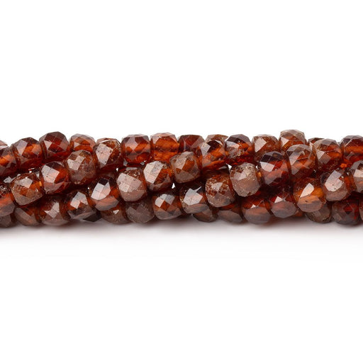 4mm Hessonite Garnet Micro Faceted Cube Beads 12 inch 75 pieces - Beadsofcambay.com