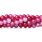 4mm Hot Pink Chalcedony Plain Rounds 8 inch 54 beads - Beadsofcambay.com
