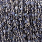 4mm Iolite faceted rondelle Silver plated Chain by the foot - Beadsofcambay.com