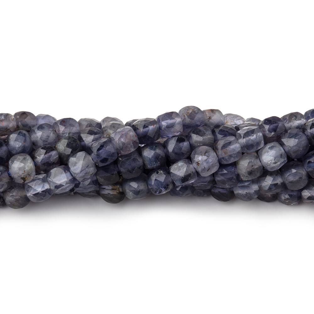 4mm Iolite Micro Faceted Cube Beads 12 inch 75 pieces - Beadsofcambay.com