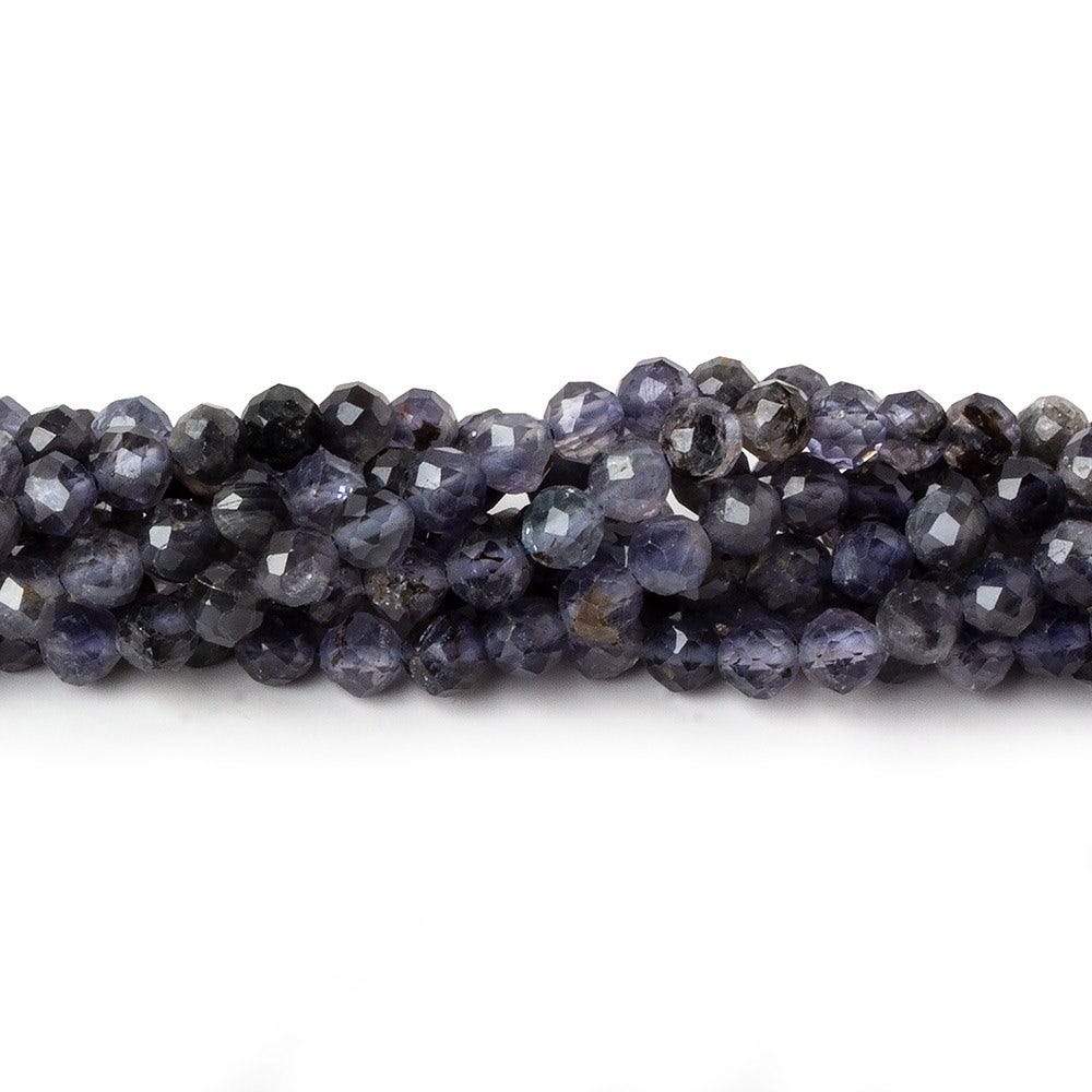 4mm Iolite Micro-faceted round beads 15 inch 99 pieces - Beadsofcambay.com