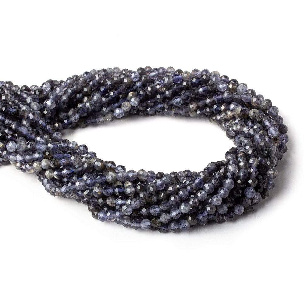 4mm Iolite Micro-faceted round beads 15 inch 99 pieces - Beadsofcambay.com