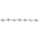 4mm Labradorite faceted rondelle .925 Silver Chain by the foot 34 pcs - Beadsofcambay.com