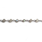 4mm Labradorite faceted rondelle Black Gold Chain by the foot 34 pieces - Beadsofcambay.com