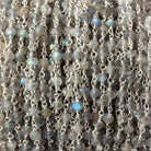 4mm Labradorite faceted rondelle Silver Chain by the foot 34 pieces - Beadsofcambay.com