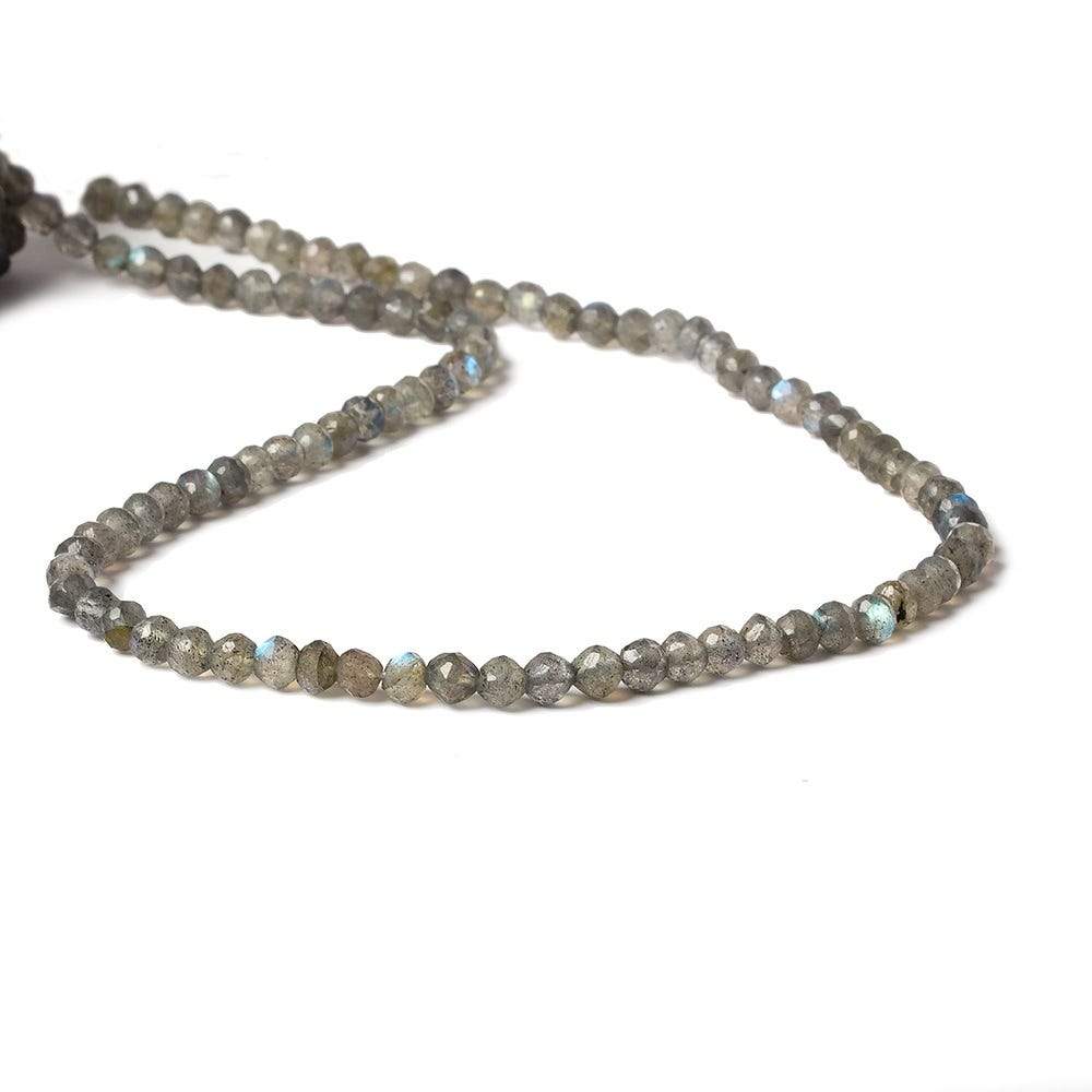 4mm Labradorite faceted round beads 13 inch 90 pieces - Beadsofcambay.com