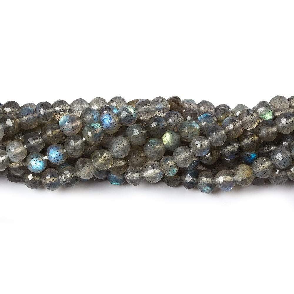 4mm Labradorite faceted round beads 13 inch 90 pieces - Beadsofcambay.com
