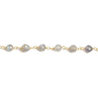 4mm Labradorite faceted round Vermeil Chain by the foot 35 beads - Beadsofcambay.com