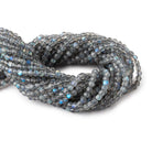 4mm Labradorite Micro Faceted Cube Beads 12 inch 78 pieces - Beadsofcambay.com