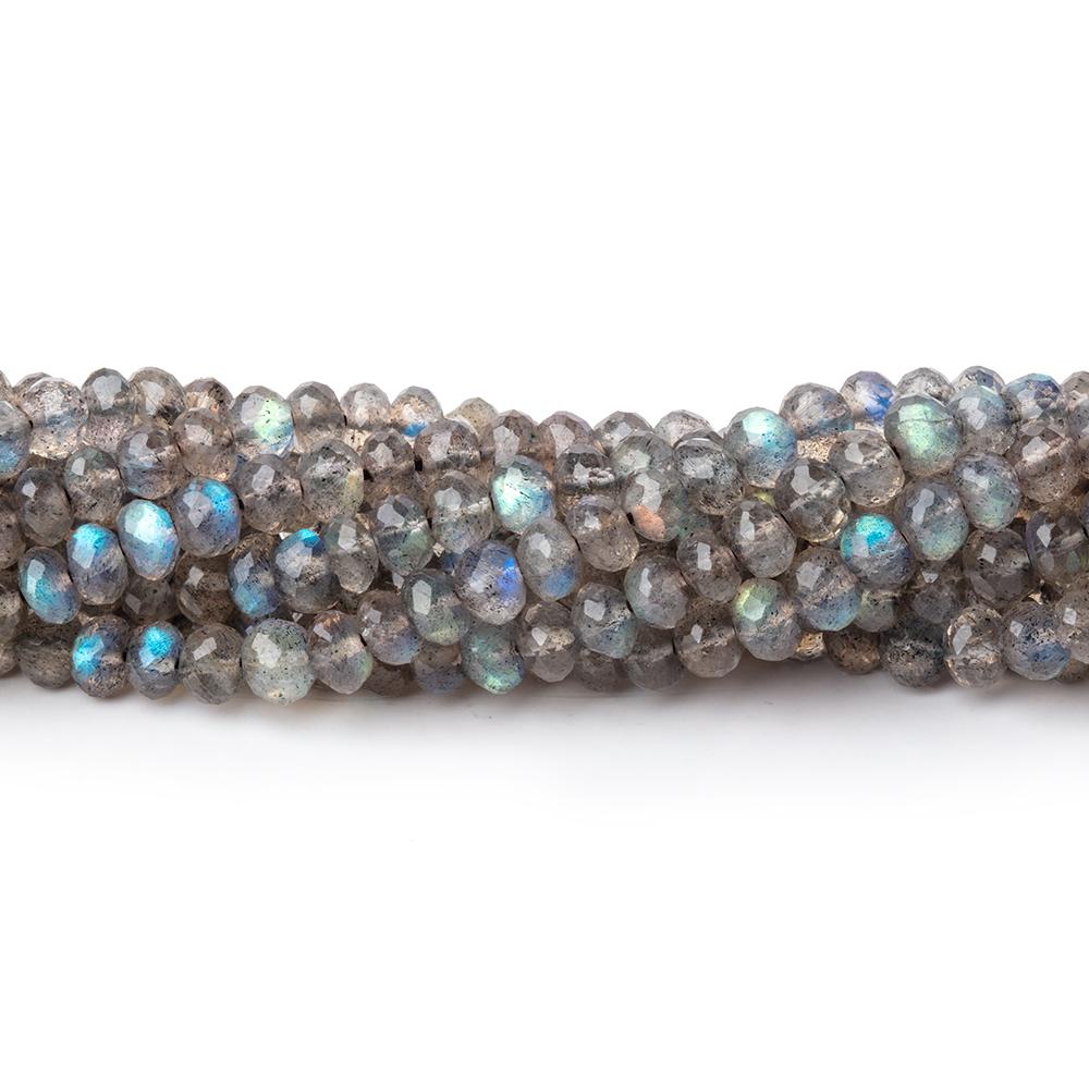 4mm Labradorite Micro Faceted Rondelle Beads 13.5 inch 114 pieces AAA - Beadsofcambay.com