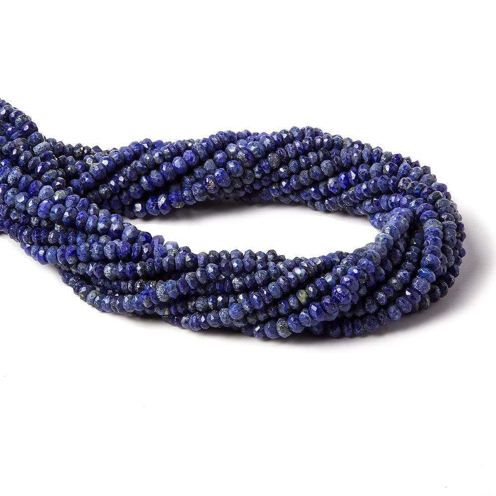 4mm Lapis Lazuli Faceted Rondelle Beads 13 inch 118 pieces - Beadsofcambay.com