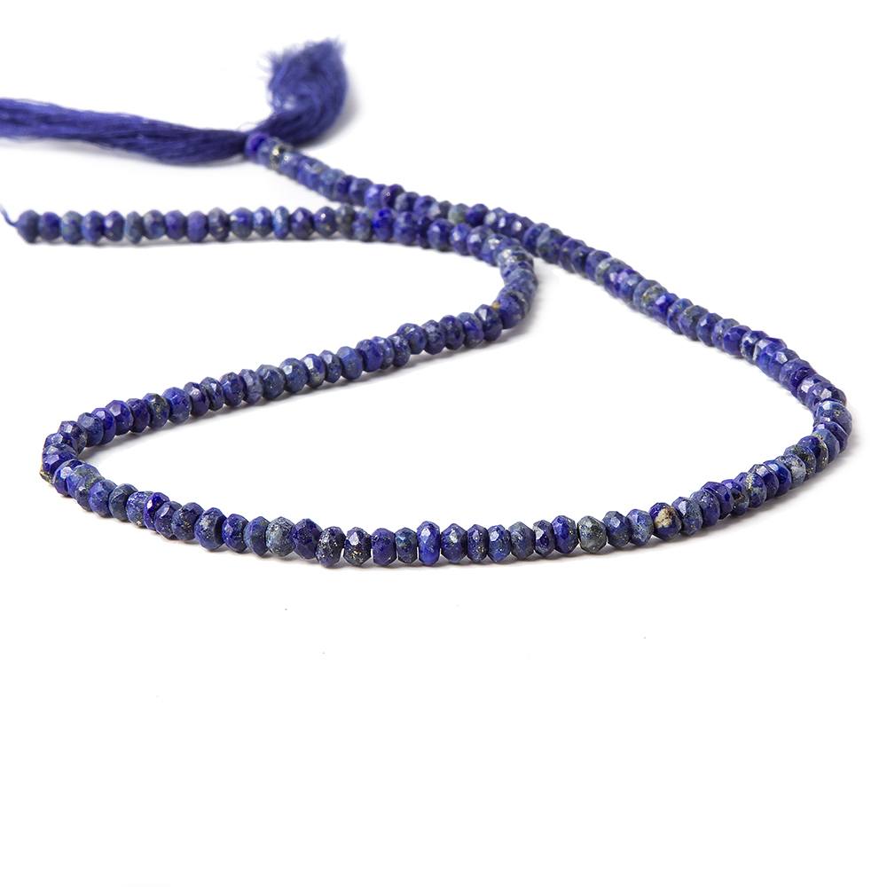 4mm Lapis Lazuli Faceted Rondelle Beads 13 inch 118 pieces - Beadsofcambay.com