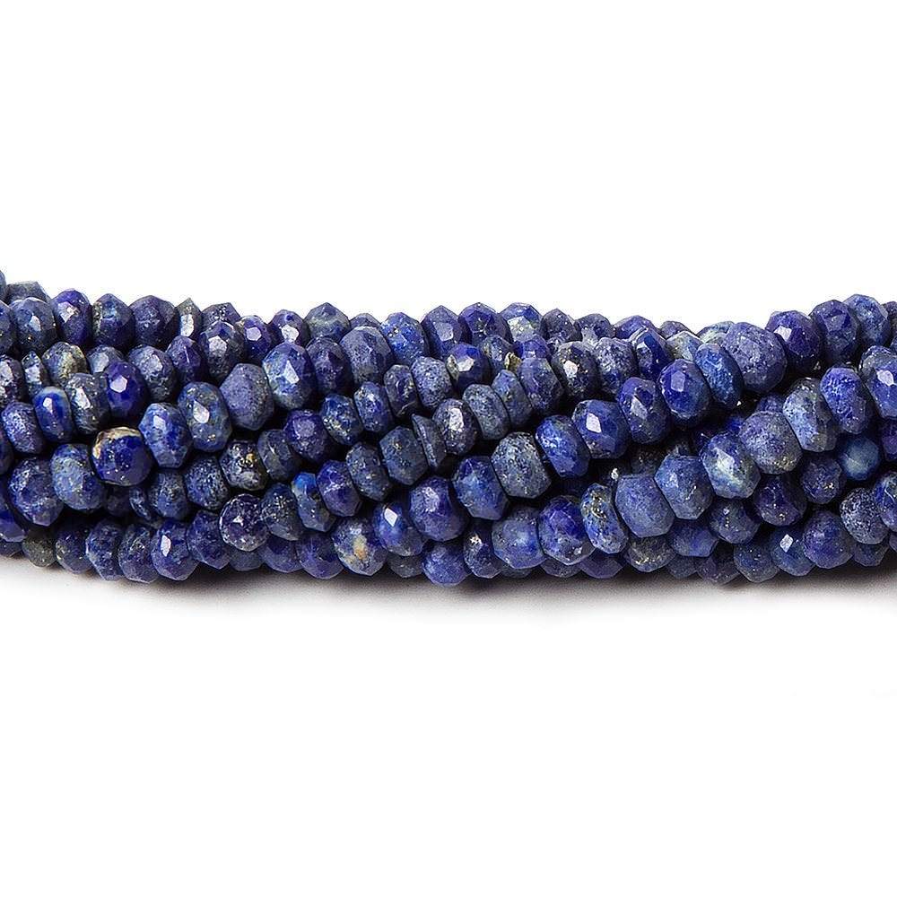4mm Lapis Lazuli Faceted Rondelle Beads 13 inch 118 pieces - Beadsofcambay.com