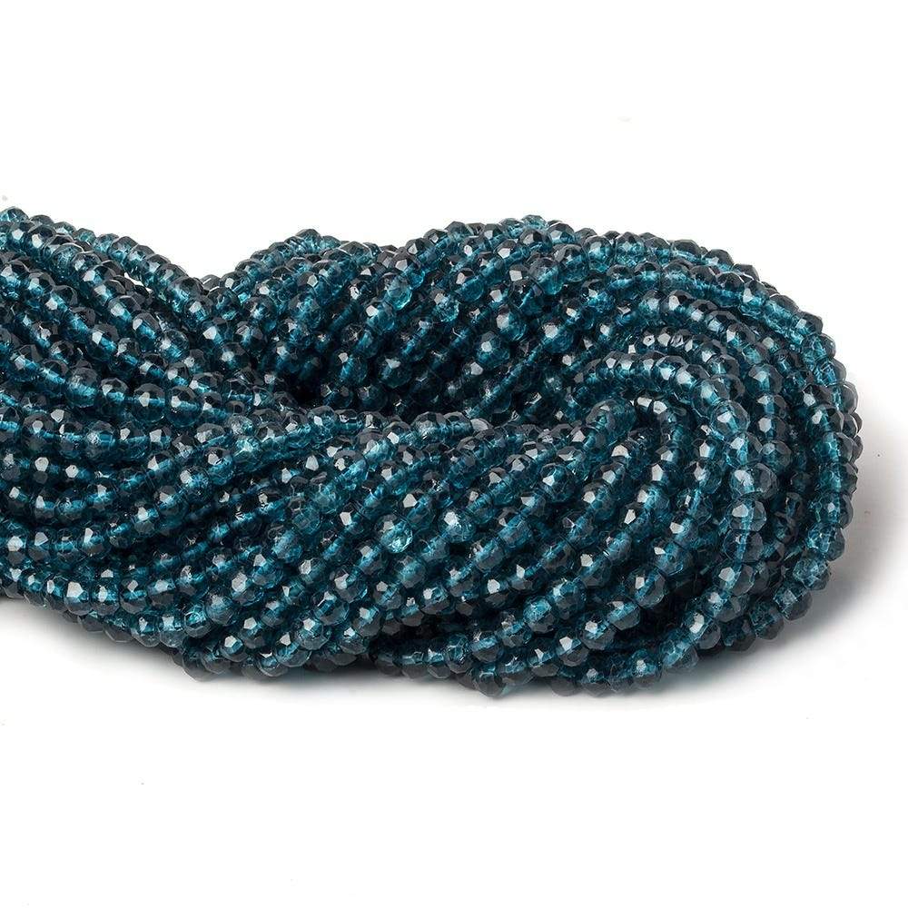 4mm London Blue Quartz Faceted Rondelle Beads 13 inch 100 pieces - Beadsofcambay.com