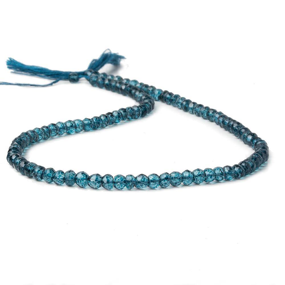 4mm London Blue Quartz Faceted Rondelle Beads 13 inch 100 pieces - Beadsofcambay.com