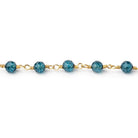 4mm London Blue Quartz Micro Faceted Rounds on Gold Plated Chain - Beadsofcambay.com