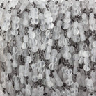 4mm Matte Crystal Quartz faceted coin Trio Black Gold Chain by the foot 54 beads per length - Beadsofcambay.com